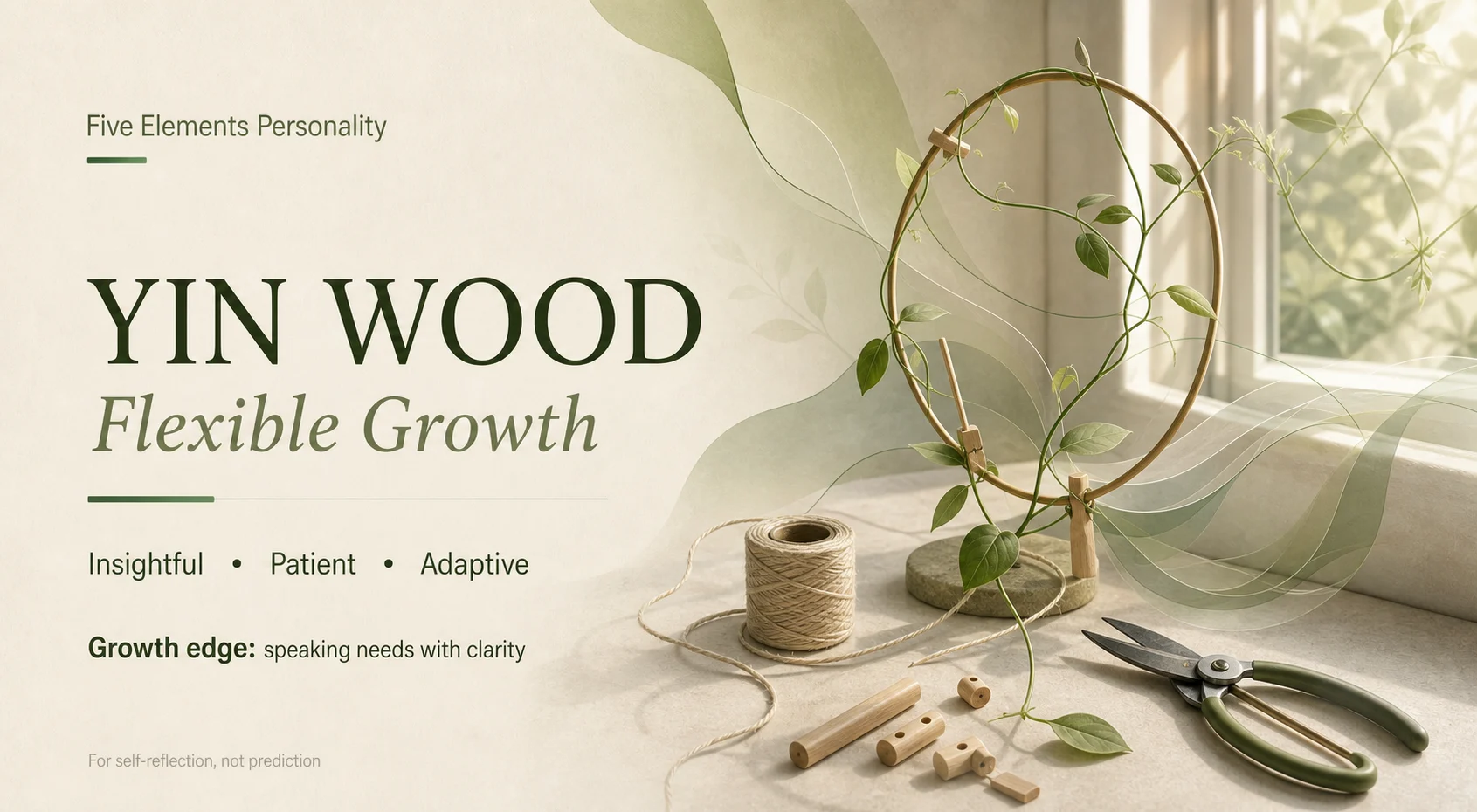 The Networker personality card with abstract objects representing the type's traits and growth edge